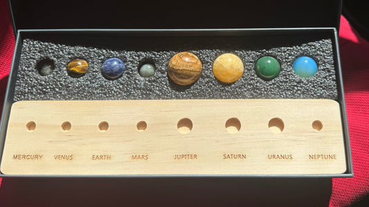 Natural Eight Planets of The Solar System Model Crystal and Mineral Gemstones Balls