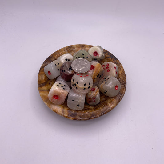 1/2 Inch Green Onyx Crystal of Dice Carvings