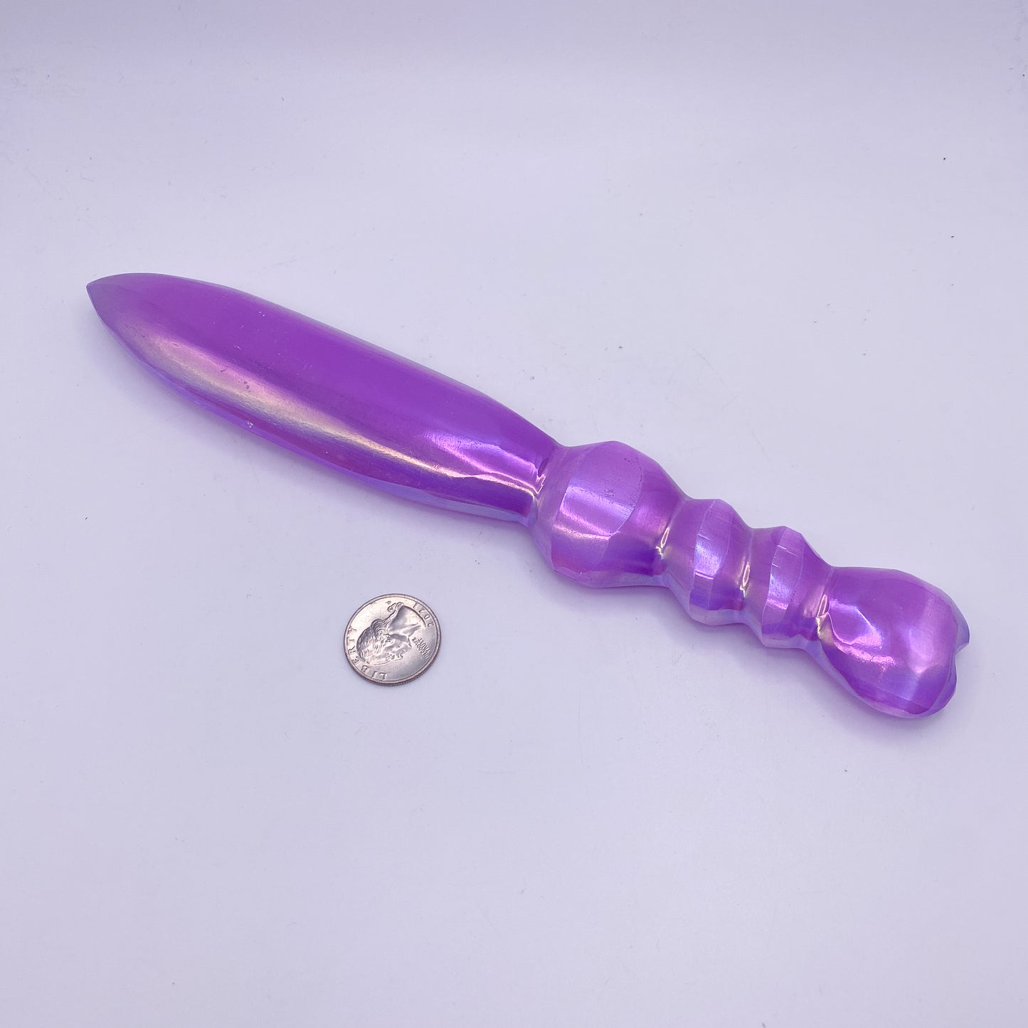 18-25 cm Blue/Pink Selenite Aura Crystal Daggers Home Décor