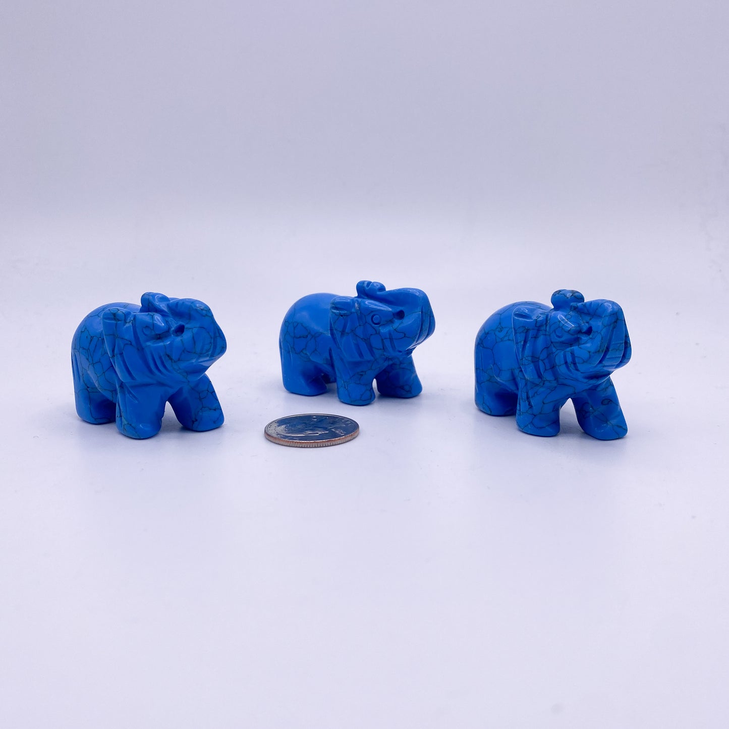 2 Inch Elephant Crystal Carvings Home Décor