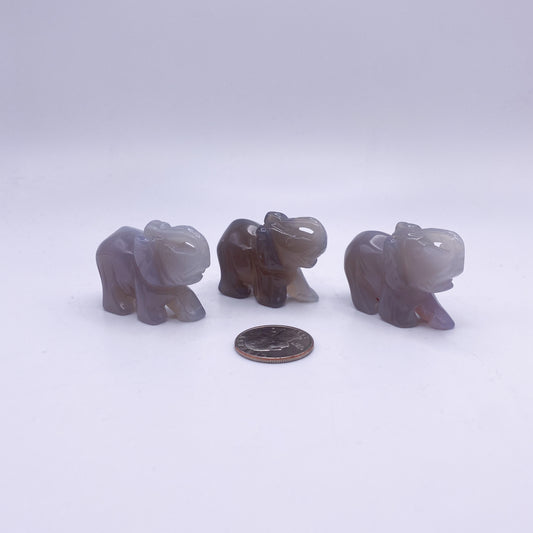 2 Inch Elephant Crystal Carvings Home Décor