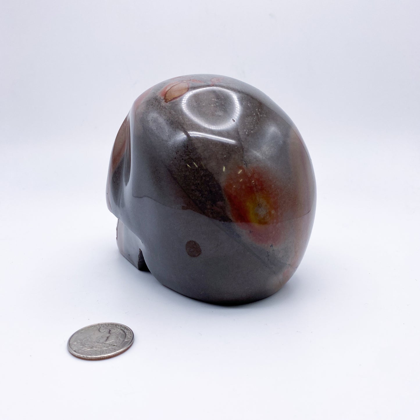 4 x 4 Inch Polychrome Jasper Crystal Skull Home Décor