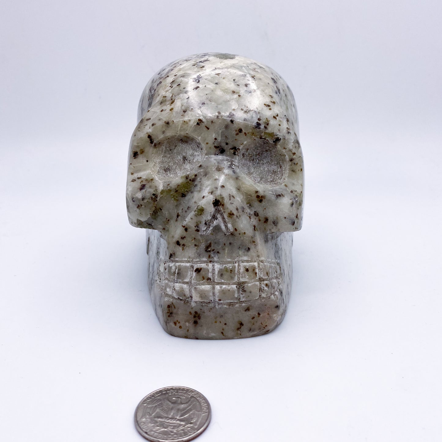5 x 4 Inch Granite Crystal Skull Home Décor