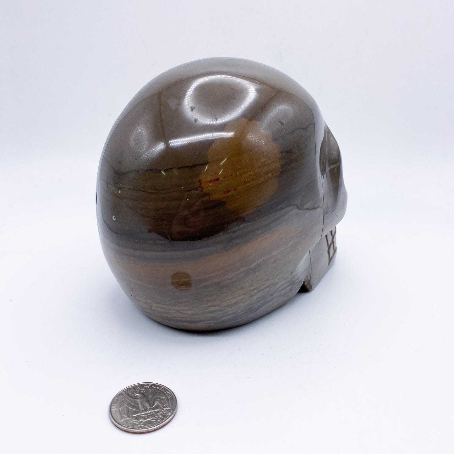 4.5 x 4.5  Inch Polychrome Jasper Crystal Skull Home Décor