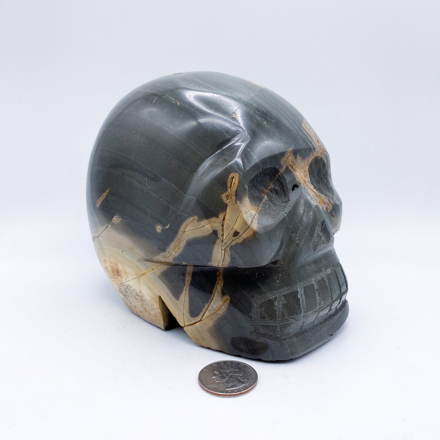 5.5 x 5.5 Inch Ocean Jasper Crystal Skull Home Décor