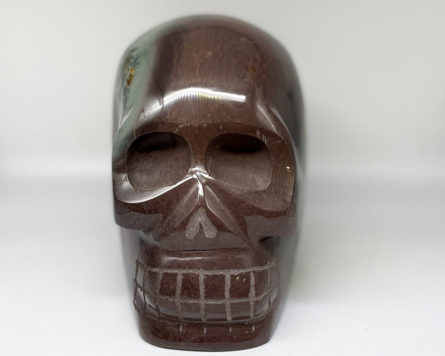 5.5 x 6.5 Inch Polychrome Jasper Crystal Skull Home Décor