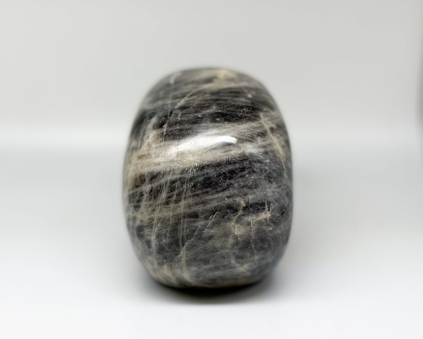 4.25 x 5.5 Inch Black Moonstone Crystal Skull Home Décor