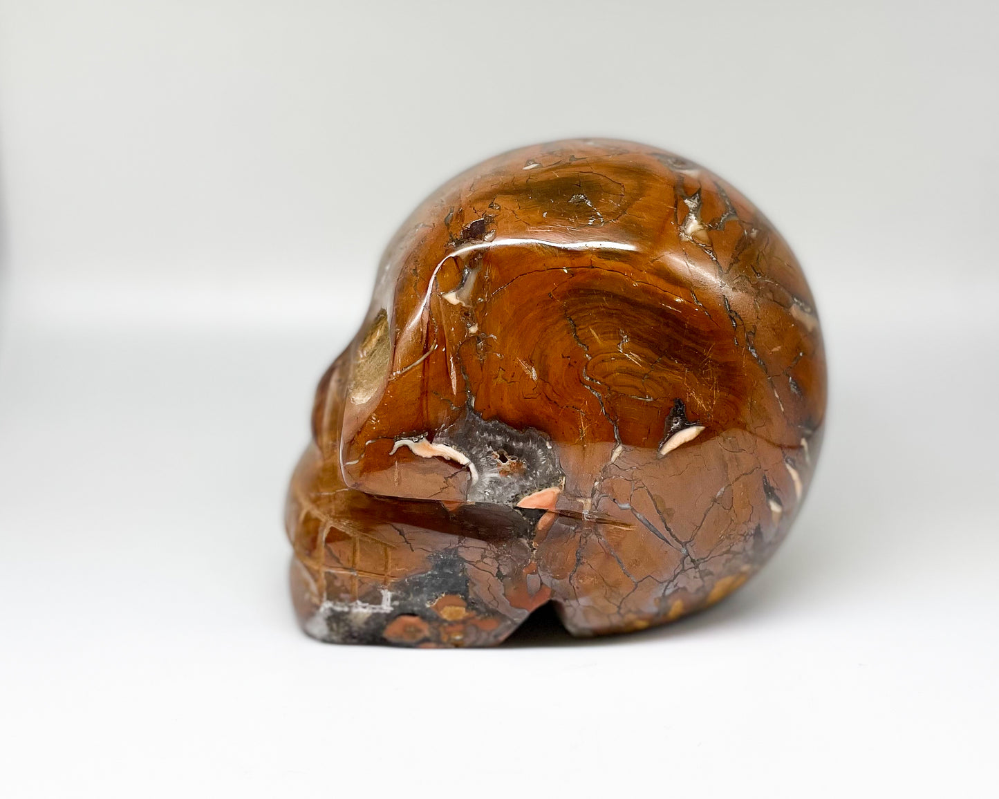 4.5 x 5 Inch Brecciated Jasper Crystal Skull Home Décor