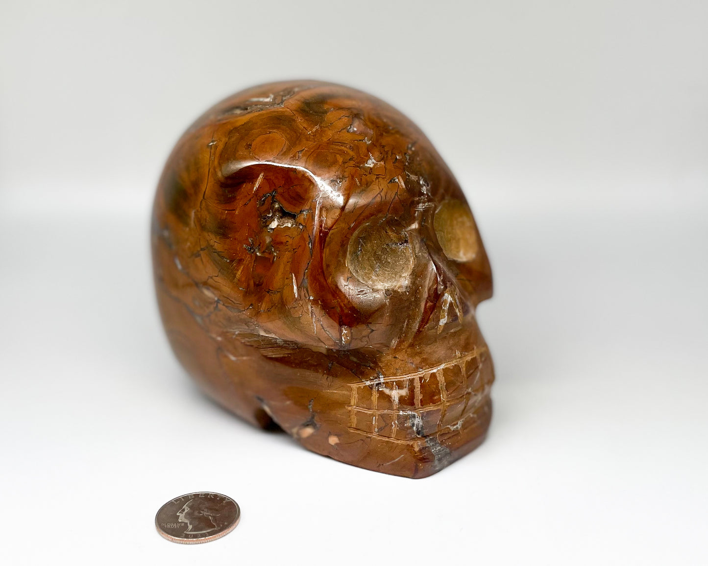 4.5 x 5 Inch Brecciated Jasper Crystal Skull Home Décor