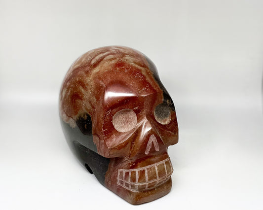 5 x 5.5  Inch Polychrome Jasper Crystal Skull Home Décor