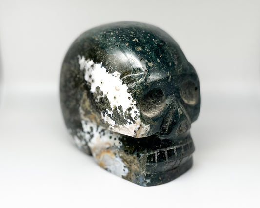 5.25 x 6.25 Inch Ocean Jasper Crystal Skull Home Décor