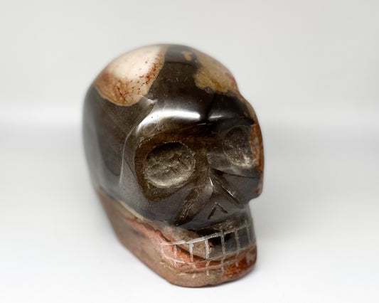 4.75 x 5.75 Inch Polychrome Jasper Crystal Skull Home Décor