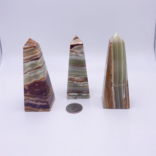 4 Inch Green Onyx Crystal Tower Home Décor