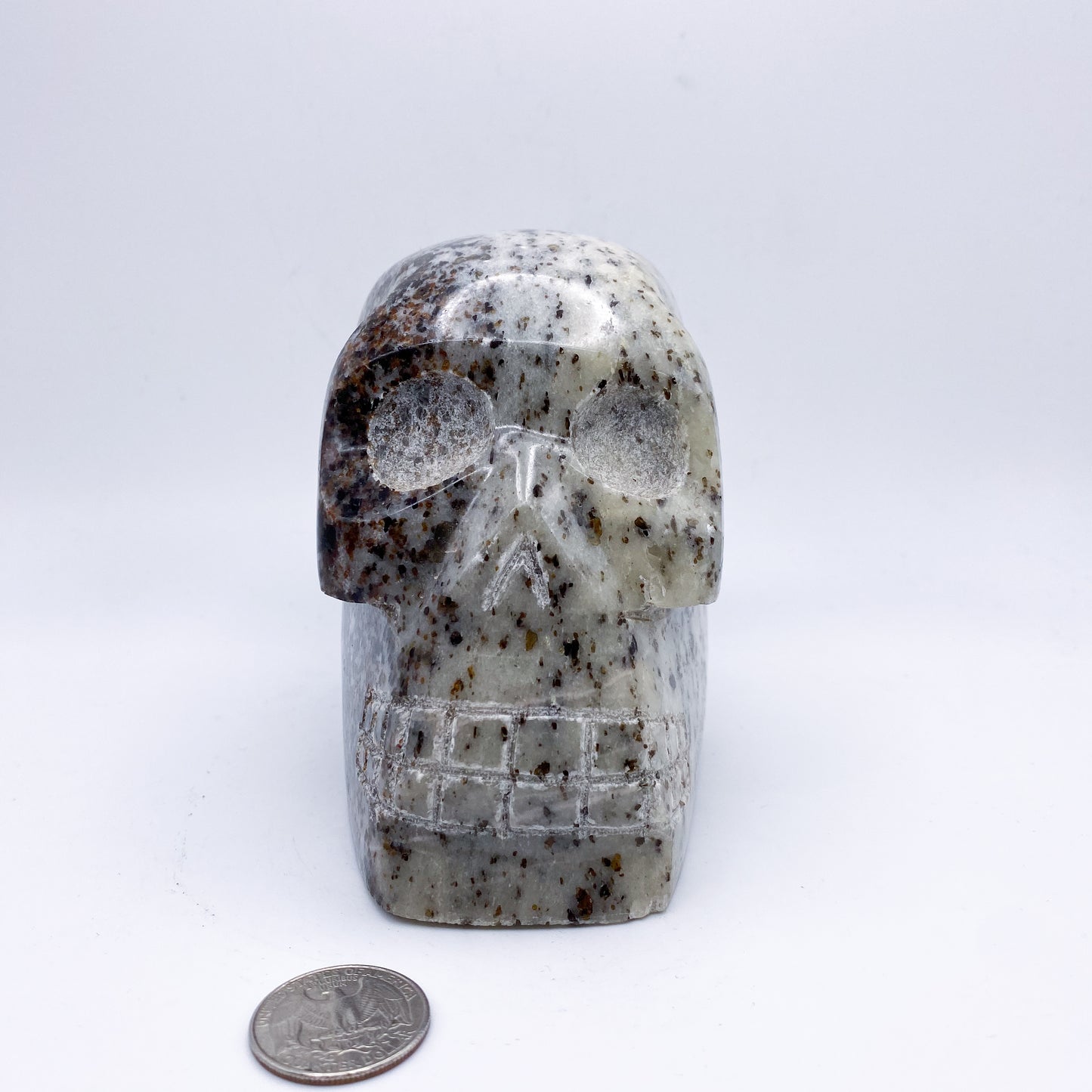 5 x 4 Inch Granite Crystal Skull Home Décor