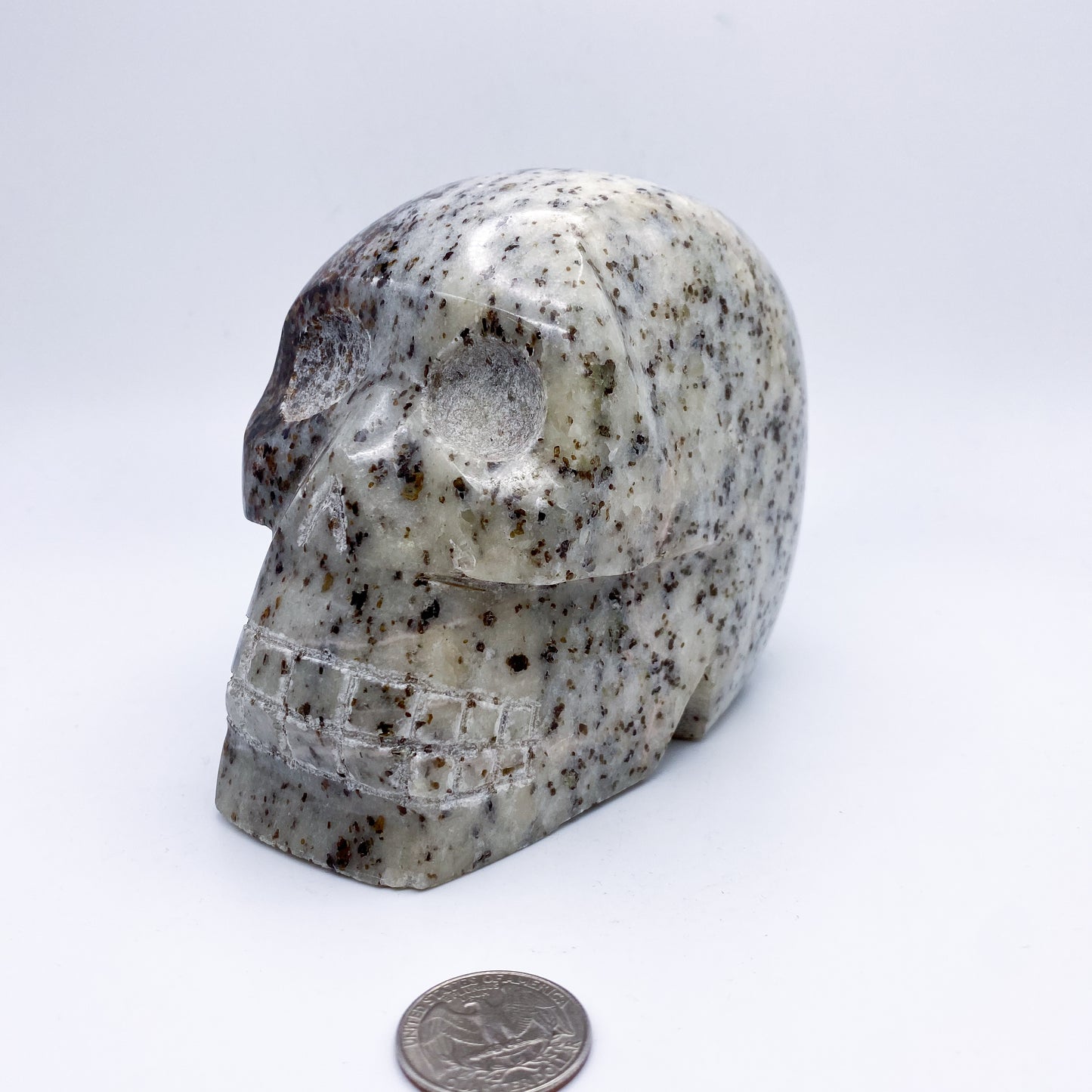 5 x 4 Inch Granite Crystal Skull Home Décor