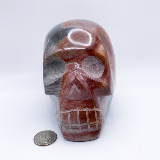 4.5 x 5 Inch Polychrome Jasper Crystal Skull Home Décor