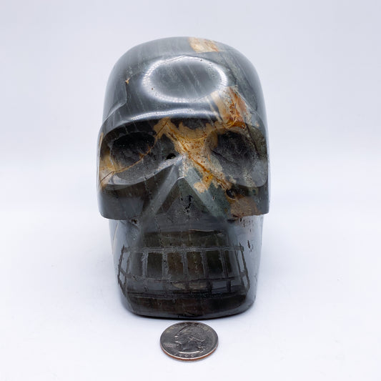 5.5 x 5.5 Inch Ocean Jasper Crystal Skull Home Décor